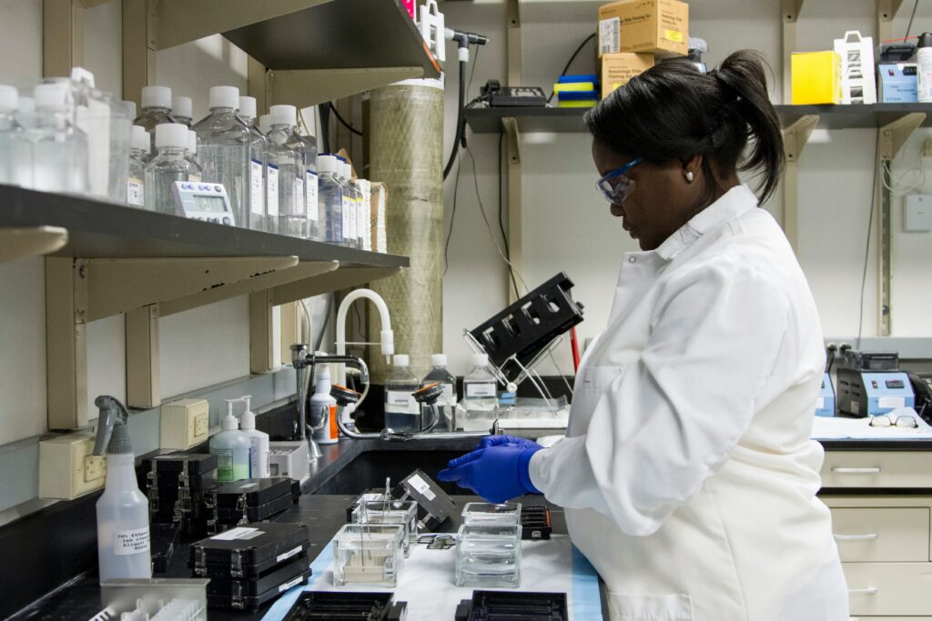 research ethics in Africa blog - image of researcher in laboratory for