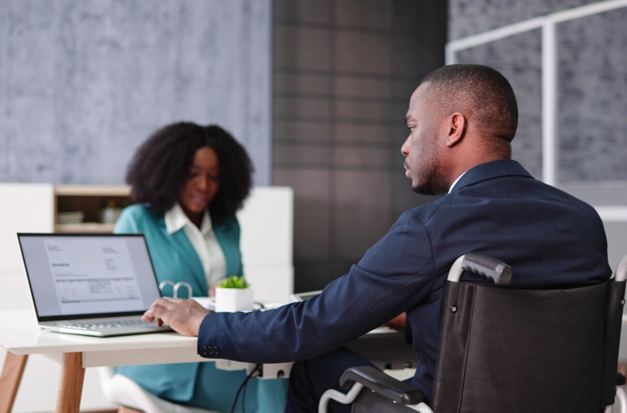 people working in an office